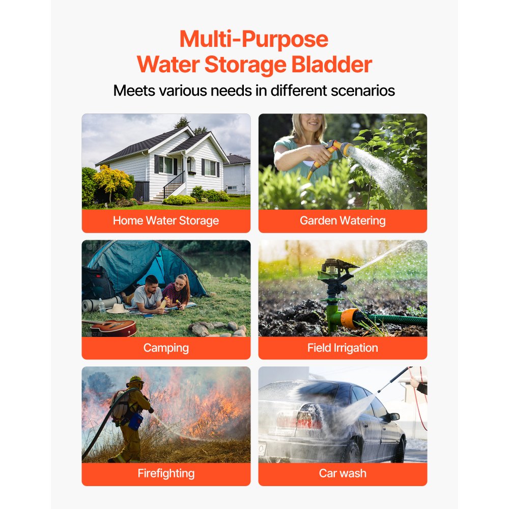 Water Storage Bladder 240L PVC Collapsible Portable Water Tank Black