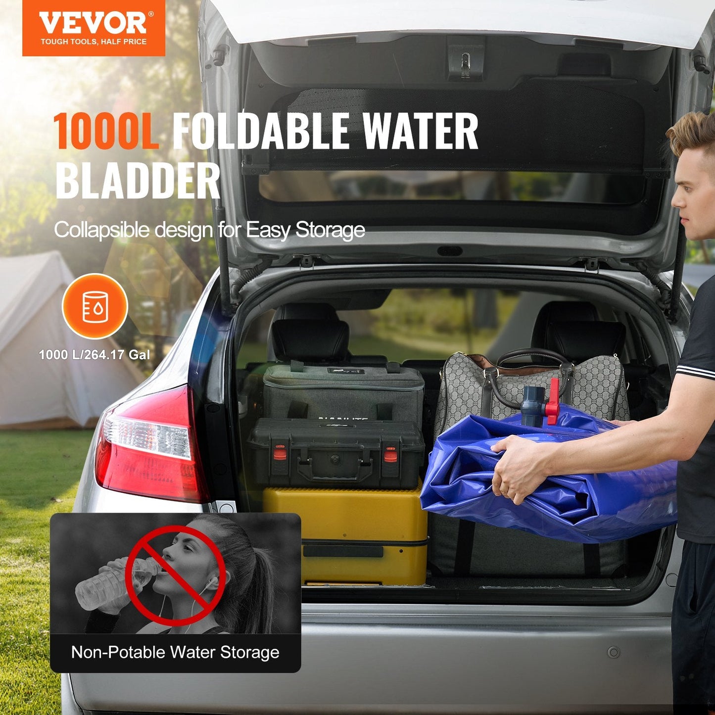 Collapsible 1000L PVC Water Storage Tank - Durable & Leak-Resistant Design