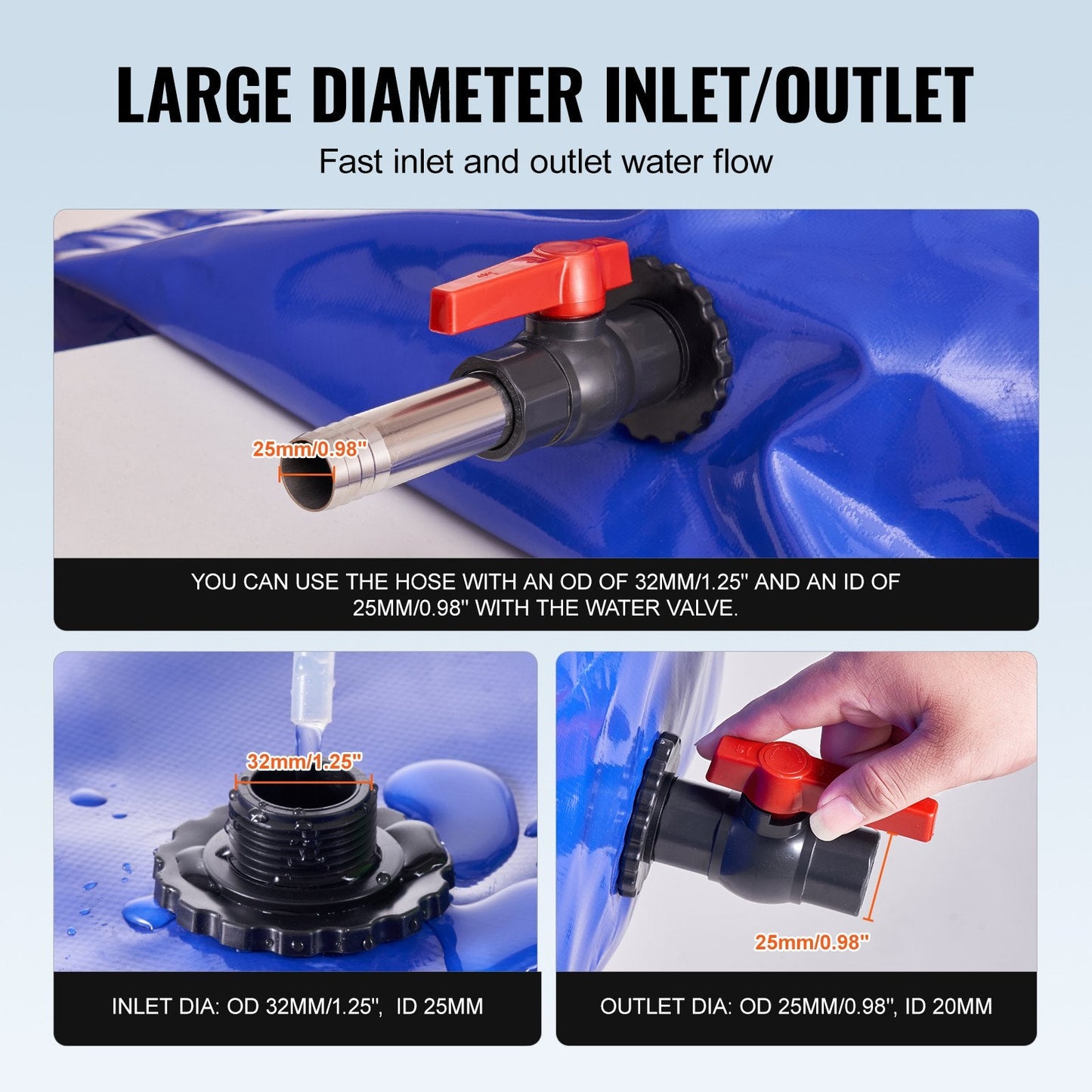 Collapsible 400L PVC Water Storage Bladder Tank, Durable & Leak-Proof Design