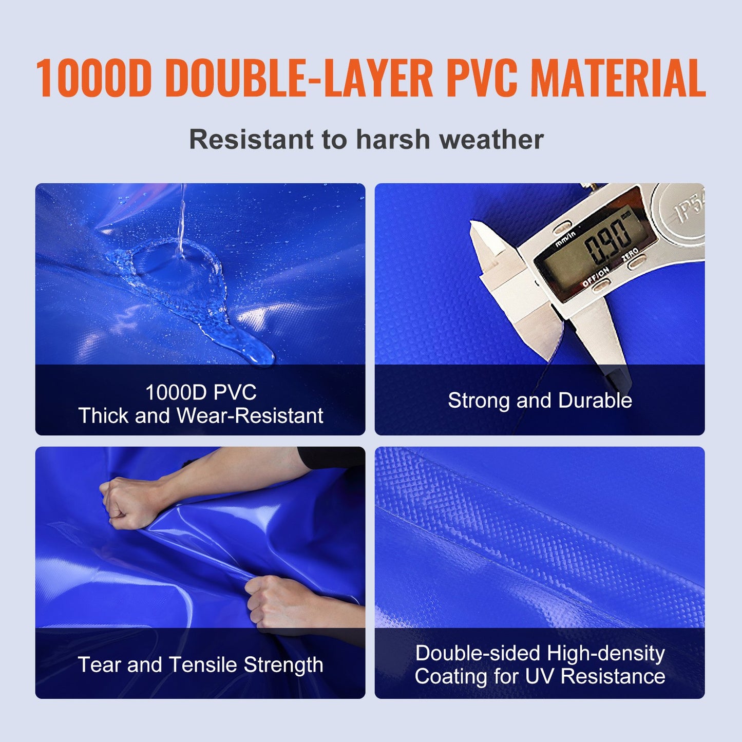 VEVOR Portable Water Storage Bladder 540L 1000D PVC Collapsible Water Tank