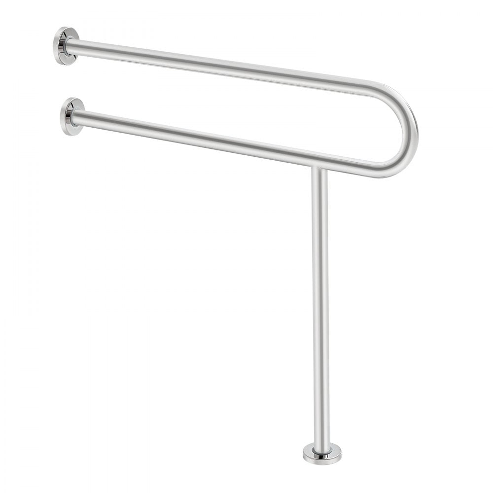 VEVOR Toilet Safety Rail with Leg 80 cm 136 kg Capacity Stainless Steel Grab Bar