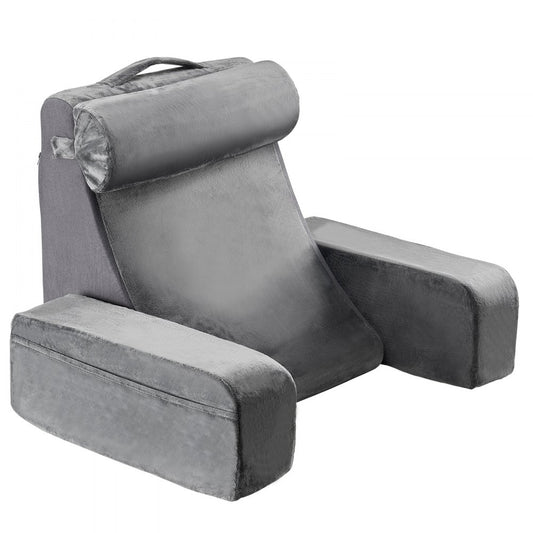 VEVOR Reading Pillow Backrest Support Pillow with Removable & 3 Pockets Headrest