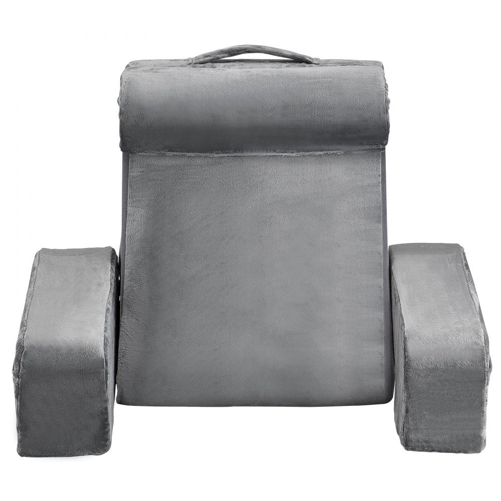VEVOR Reading Pillow Backrest Support Pillow with Removable & 3 Pockets Headrest
