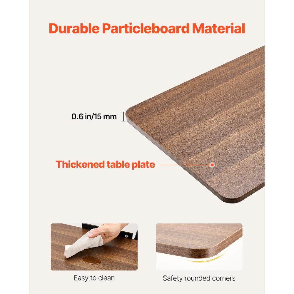 VEVOR Overbed Table Mobile Bed Side Desk with Flip Desktop Wheels & Cup Holder