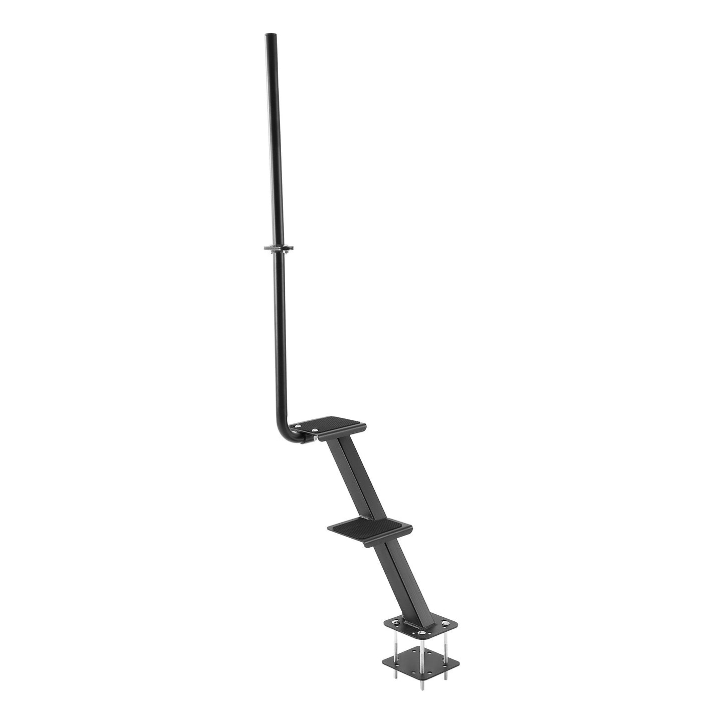Boat Trailer Steps, 2-Step, Heavy-Duty Boat Trailer Steps with Handle, Non-Slip Surface, 3 Mounting Angle Options, Steel Ladder for 76.2 x 76.2/76.2 x 127/101.6 x 101.6 mm Frame, Bottom Mounting