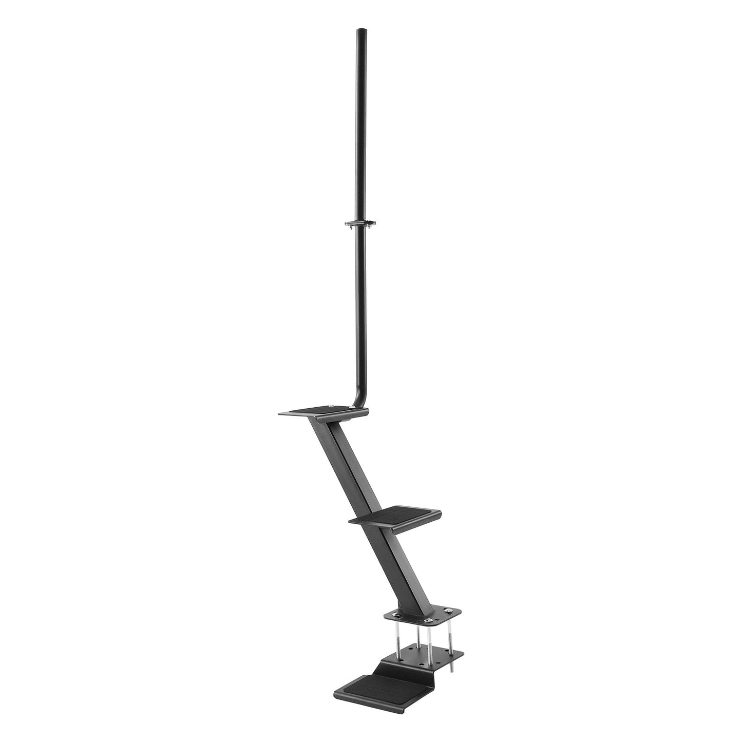 Boat Trailer Steps, 3-Step, Heavy-Duty Boat Trailer Steps with Handle, Non-Slip Surface, 3 Mounting Angle Options, Steel Ladder for 76.2 x 76.2/76.2 x 127/101.6 x 101.6 mm Frame, Bottom Mounting