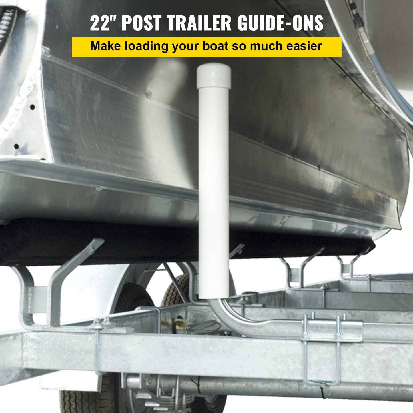 Steel Boat Trailer Guide-ons, 0.55m with PVC Covers, Adjustable and Easy Mount