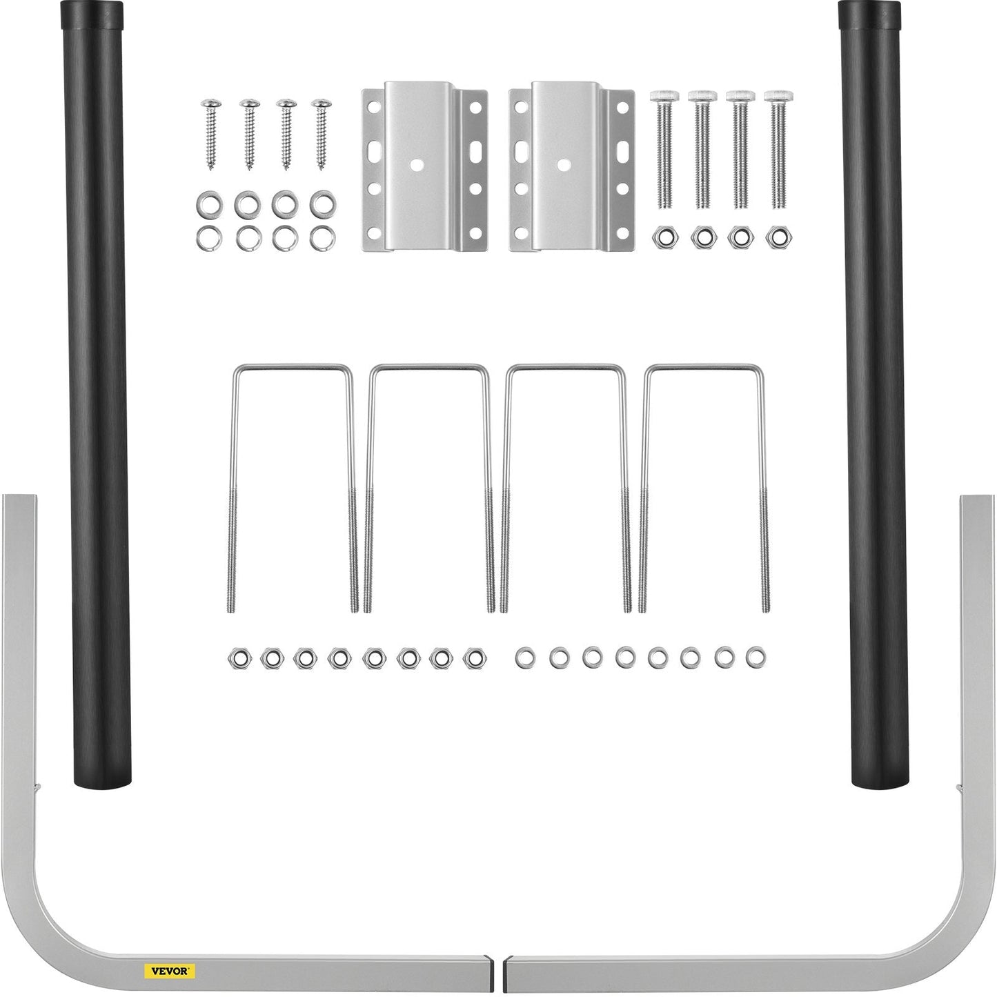 Galvanized Steel Trailer Guides (2PCS), 102 cm, with PVC Covers and Mount Kit