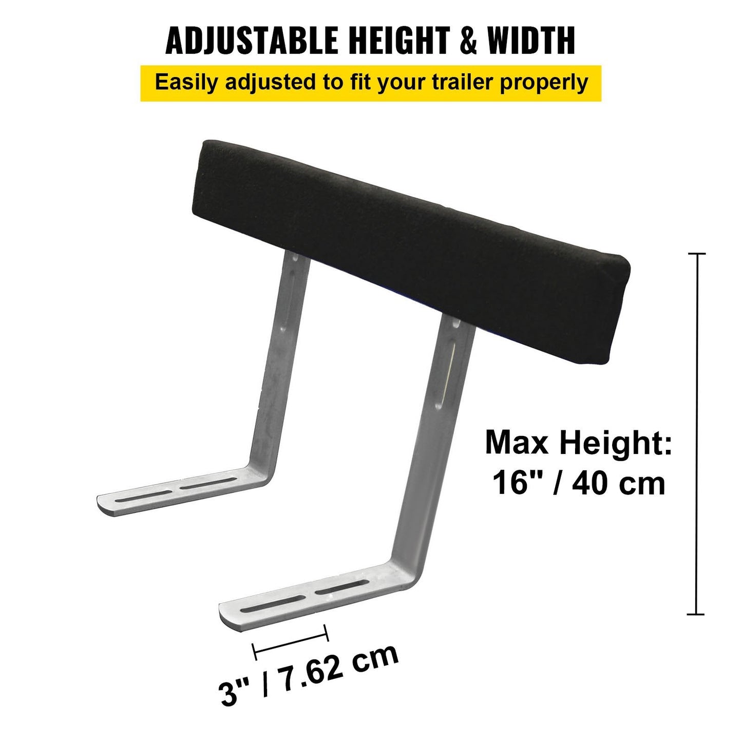 Rustproof Steel Boat Trailer Guides, 1.2m Adjustable, Carpet-Padded Boards