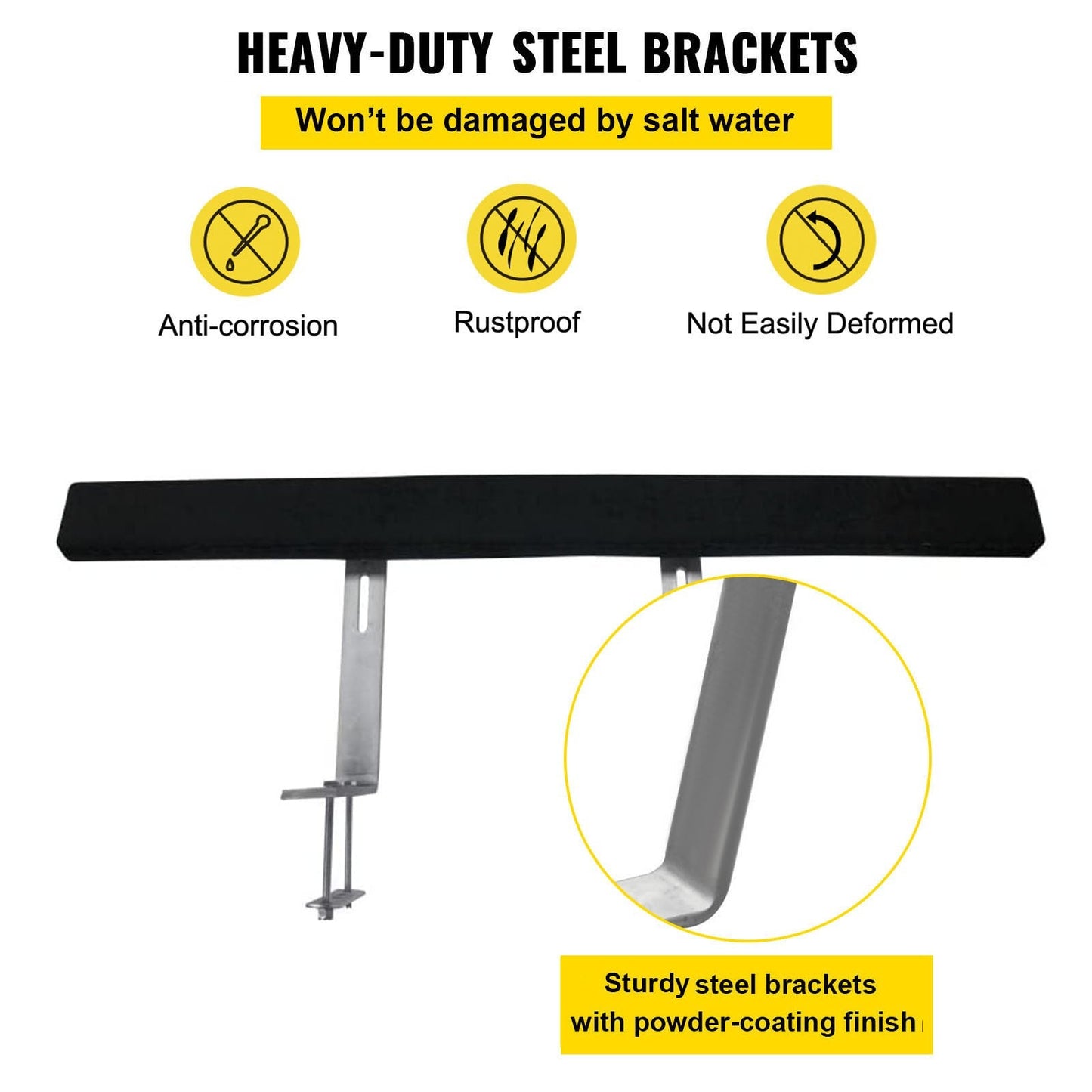 Rustproof Steel Boat Trailer Guides, 1.2m Adjustable, Carpet-Padded Boards