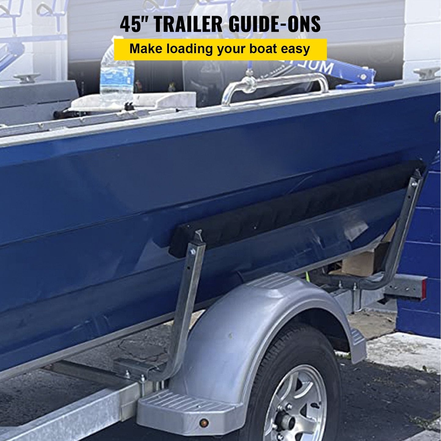 Rustproof Boat Trailer Guides with Carpet-Padded Boards, 1.19 m Length