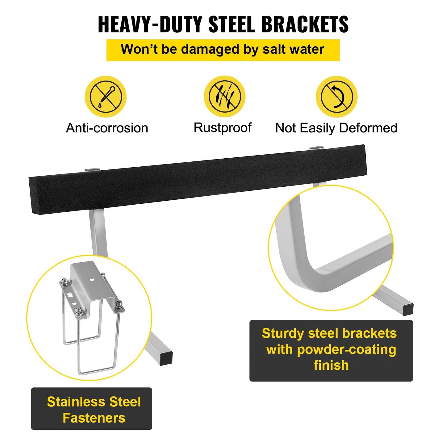 Rustproof Boat Trailer Guides with Carpet-Padded Boards, 1.19 m Length