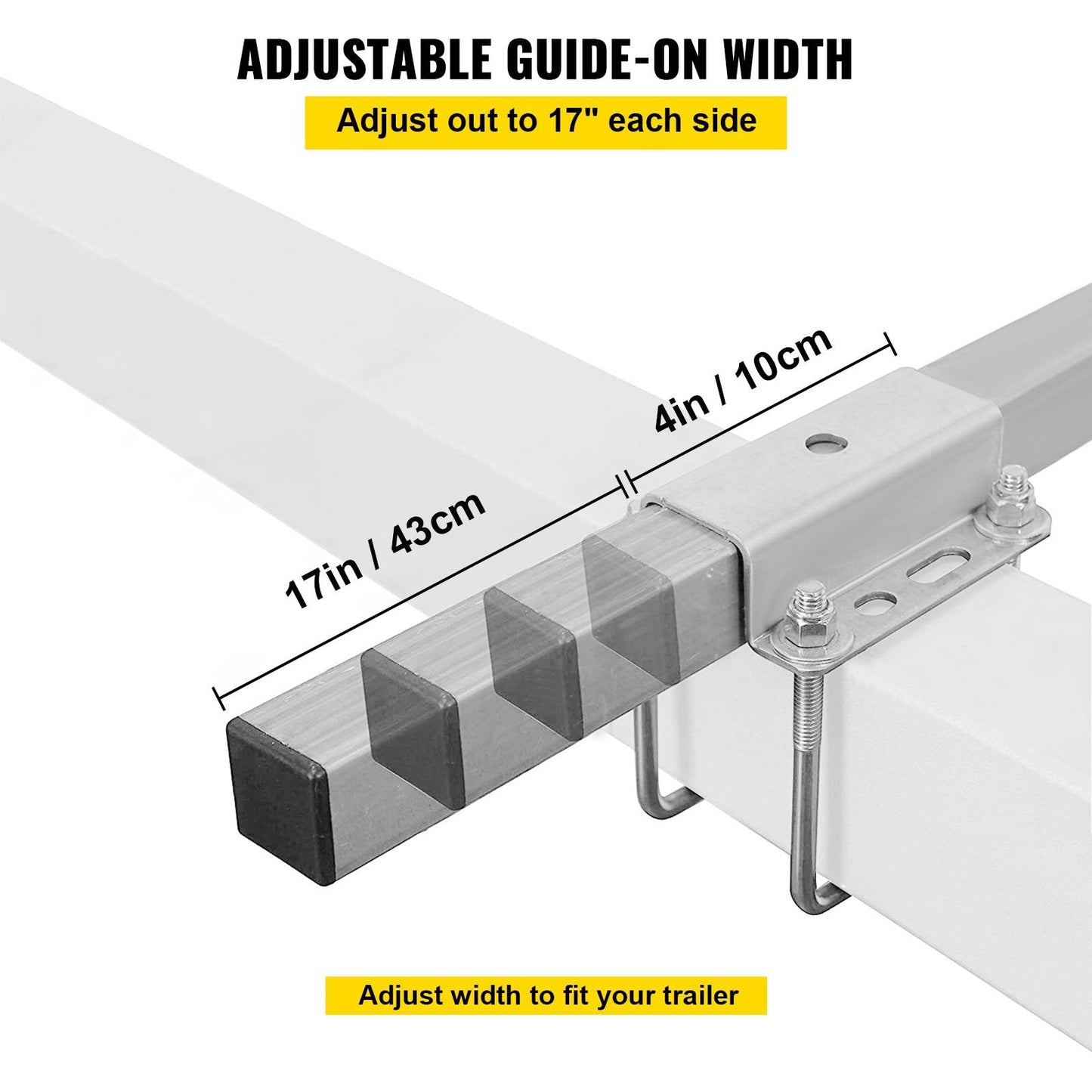 Steel Boat Trailer Guide-ons, 0.6m, Adjustable, Heavy-Duty with Mounting Kit
