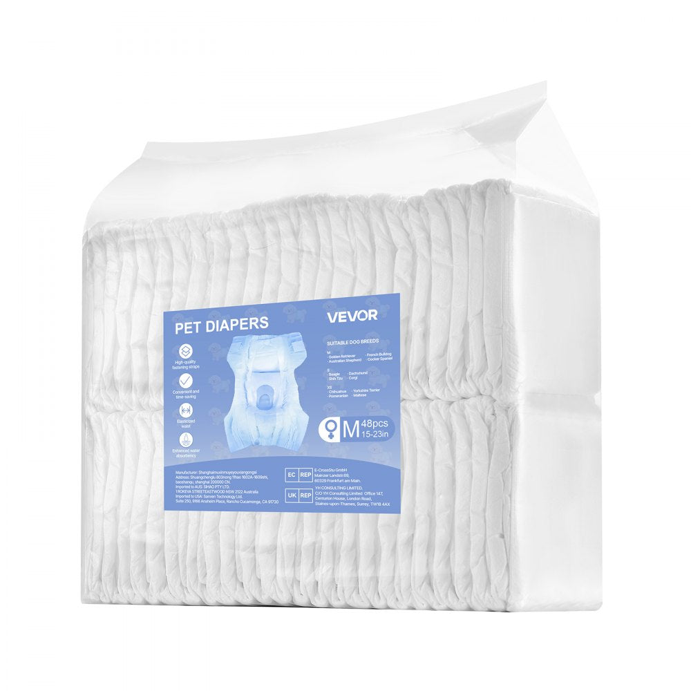 Disposable Dog Diapers Super Absorbent Female Dog Diapers M Size 96 Count