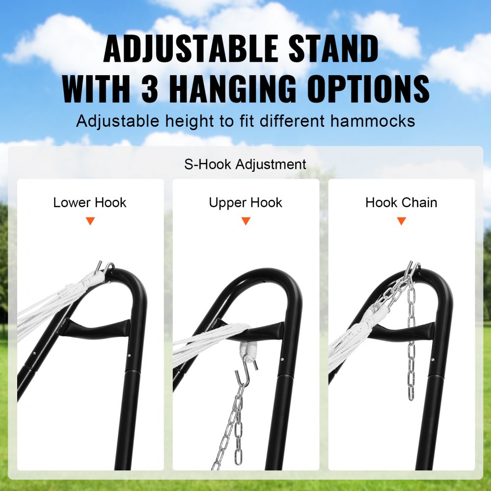 Steel Hammock Stand 550 lbs Capacity Hammock Frame Fits 8-13 ft Hammocks