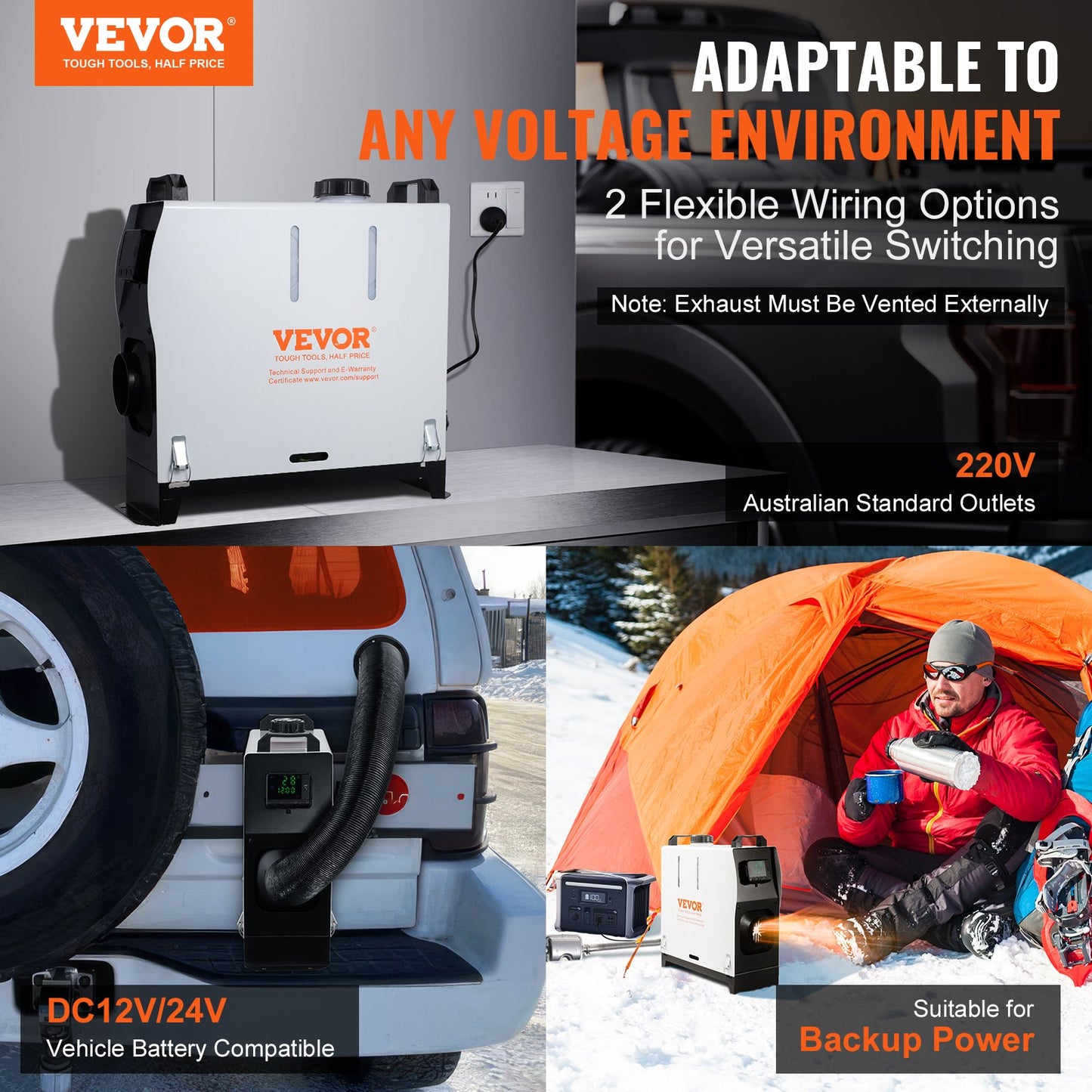 VEVOR 5-8KW Diesel Heater, Diesel Air Heater All in One with Remote Control and