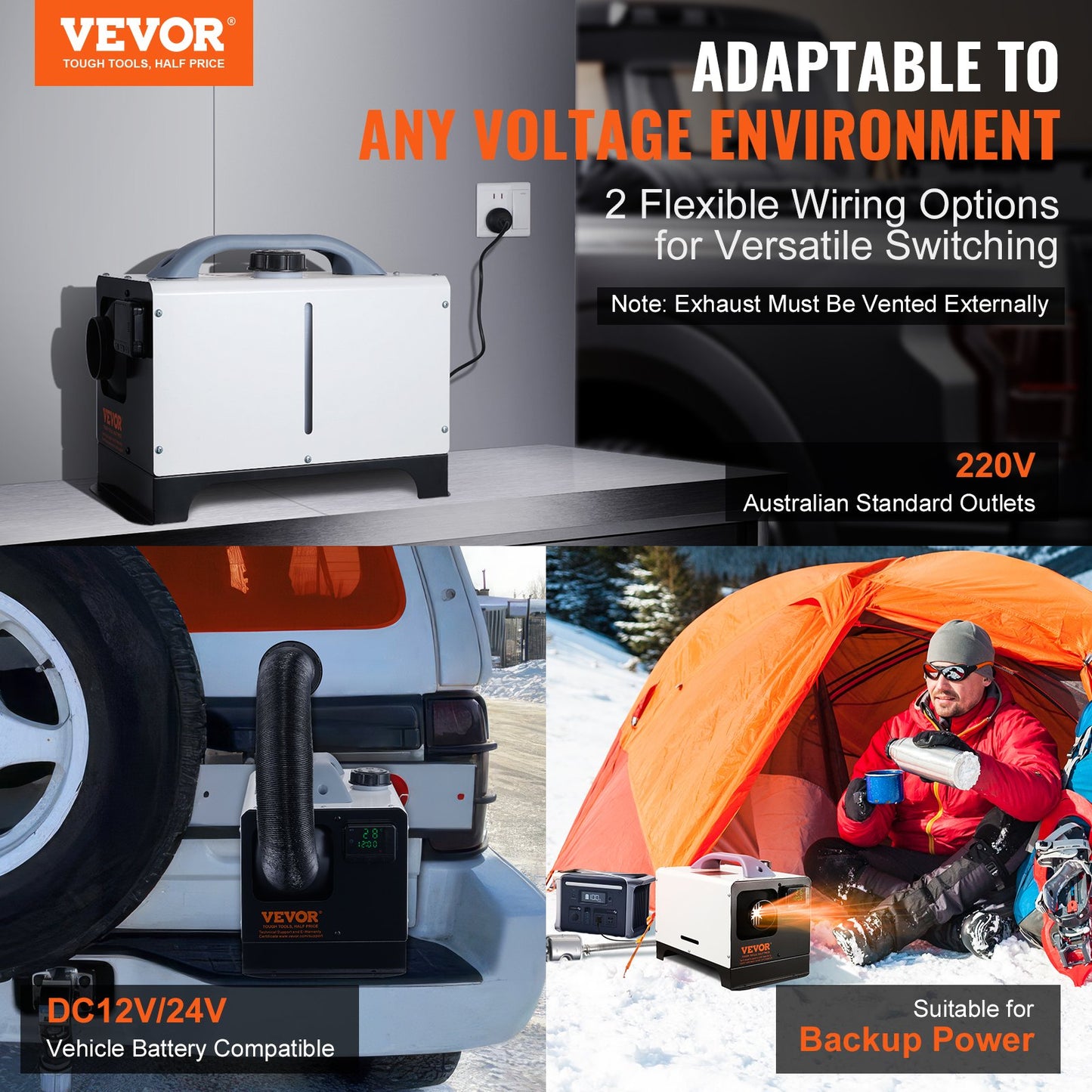 VEVOR 5-8KW Diesel Heater, Diesel Air Heater All in One with Remote Control and