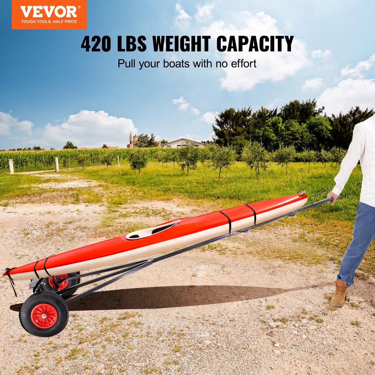 VEVOR Boat Trailer Dolly, 190 kg Load Capacity, Carbon Steel Trailer Mover with