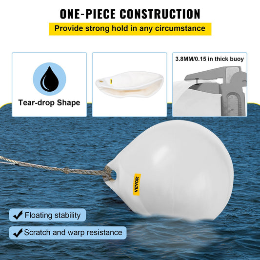 Inflatable Marine-Grade Vinyl Buoy Ball, 70 cm Diameter, White