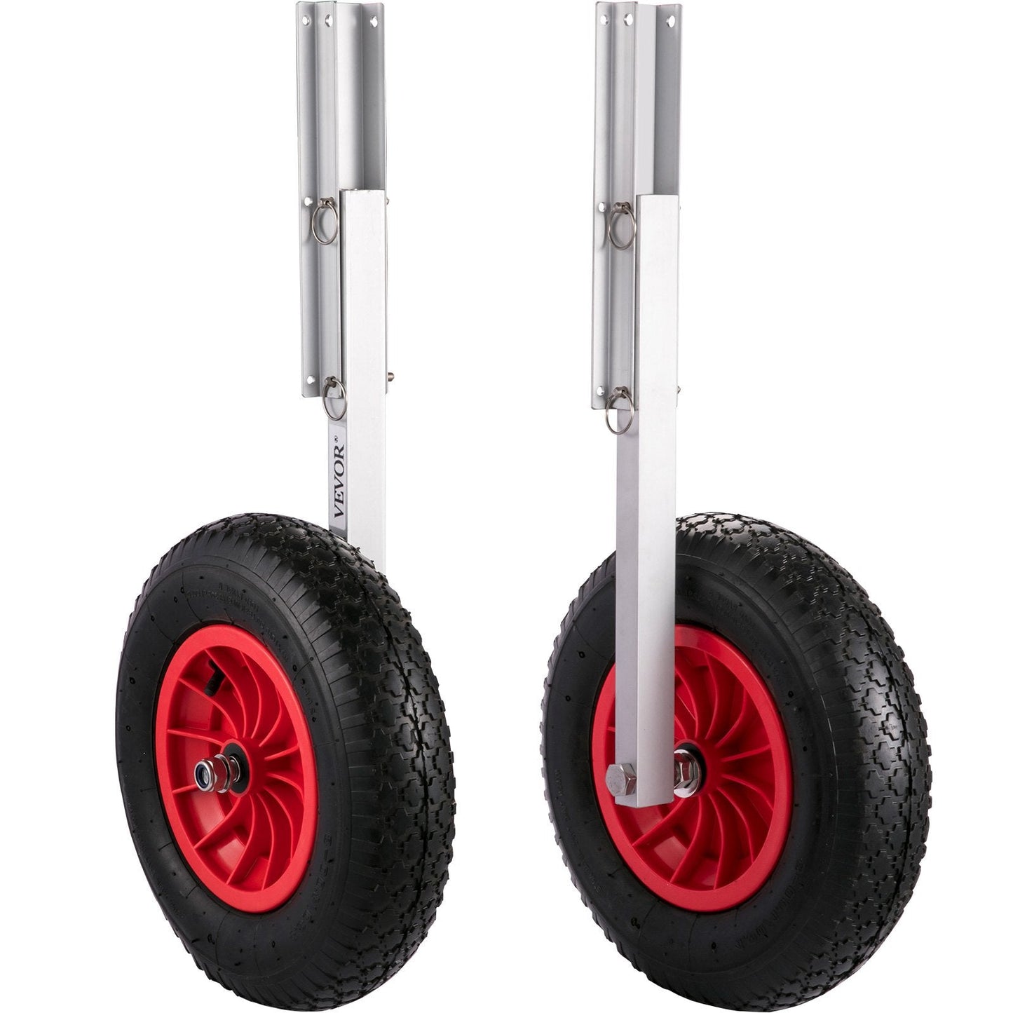 Inflatable Boat Launch Wheels with 136 kg Capacity and 0.38 m Rubber Tires
