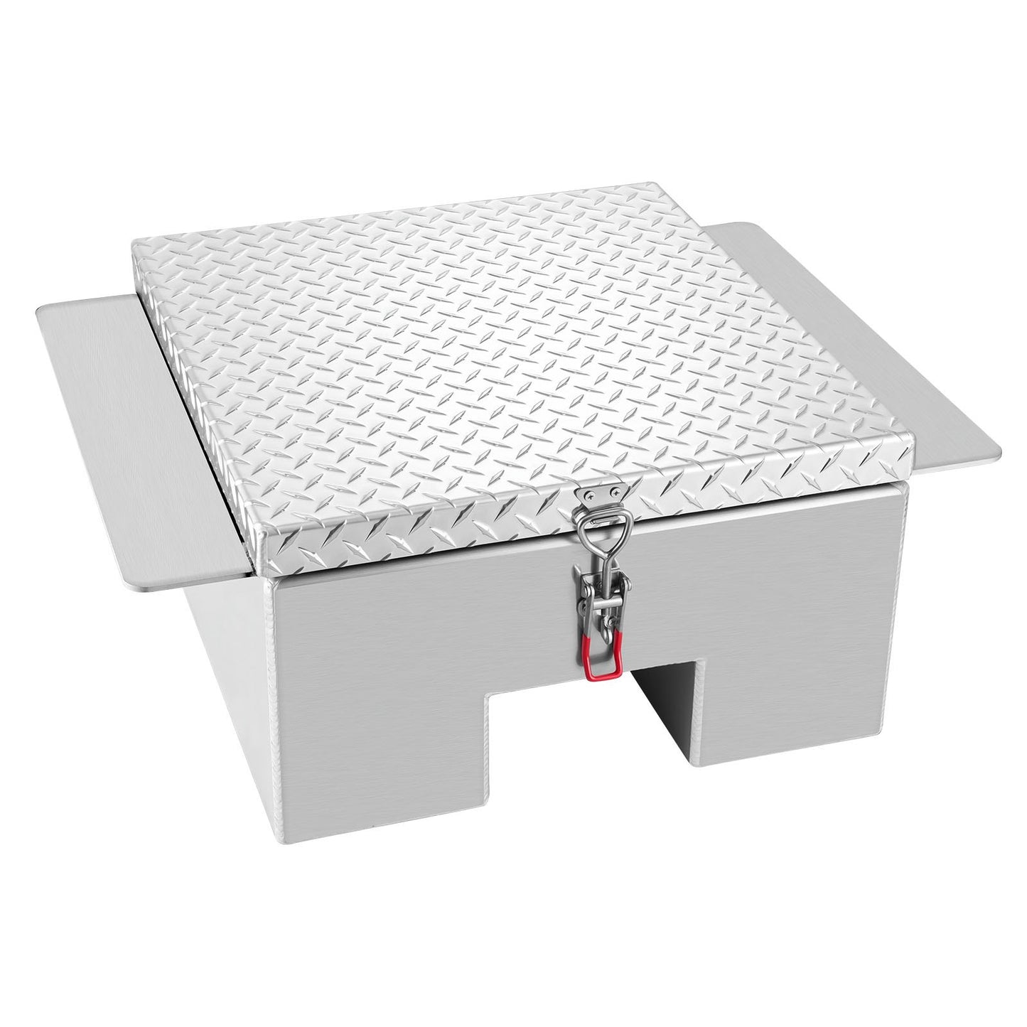 Truck Bed Tool Box, Heavy Duty Aluminum Tool Box with Diamond Plate, Storage Toolbox Chest Organizer Supports up to 100 kg, Ideal for Pickup, Truck Bed, RV, Trailer, 770 x 610 x 310 mm, Silver