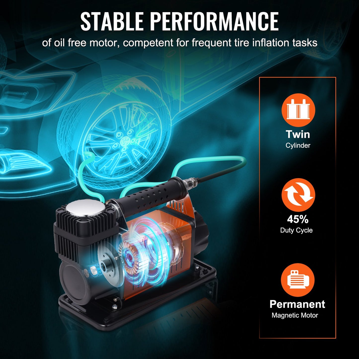VEVOR 12V Air Compressor Heavy Duty 150PSI Offroad Air Compressor Portable Truck