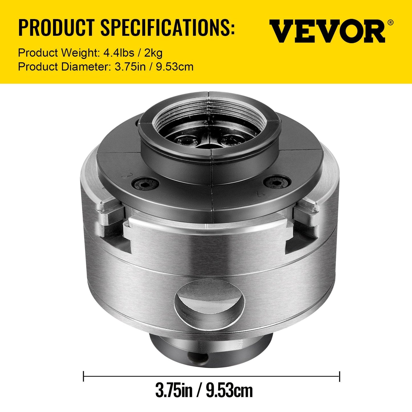 Precision 4-Jaw Woodturning Chuck, Self-Centering, 95mm Diameter, 1m x 8TPI Thread