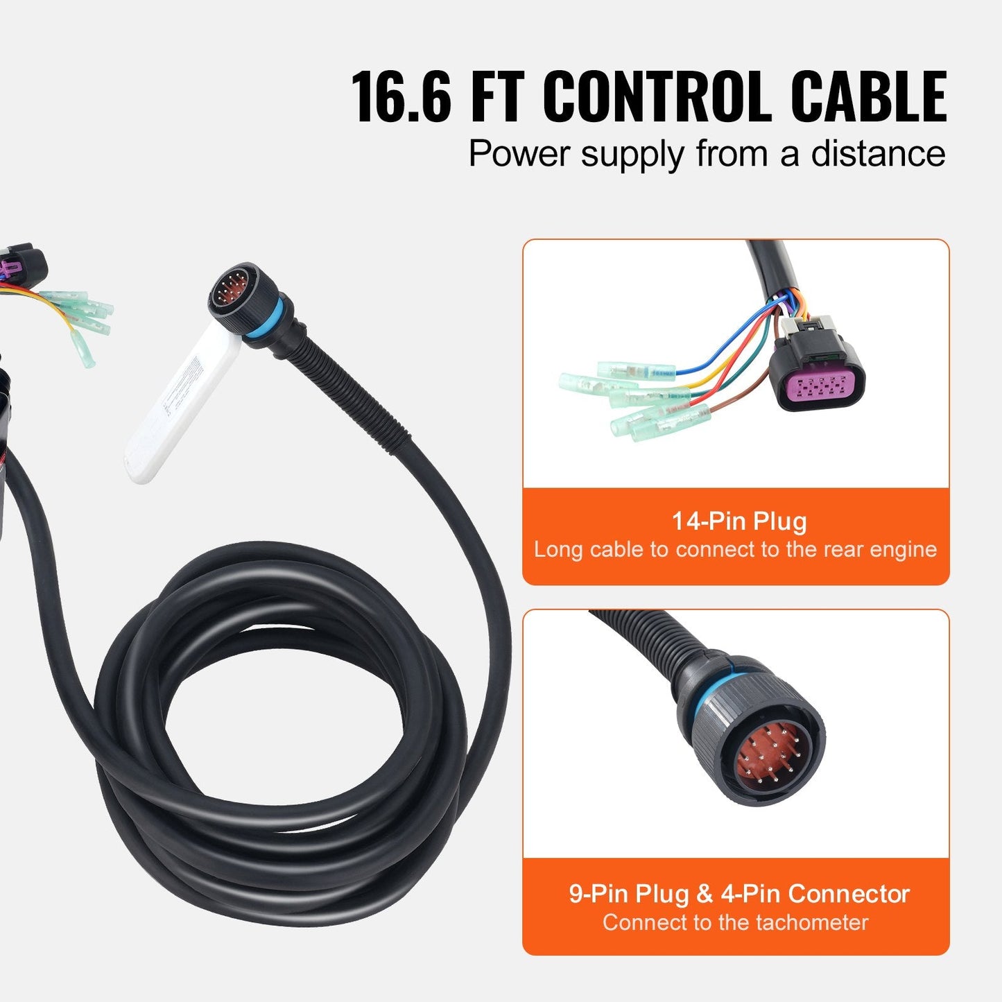 Side-Mounted Outboard Remote Control Box for Mercury PT, 4.65 kg, 0.32 m