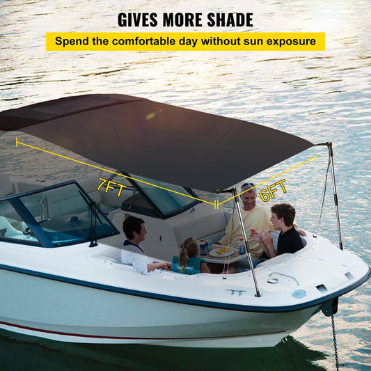 Black T-Top Extension Shade Kit, UV-Proof, 1.83 x 2.13 m, with Telescopic Poles
