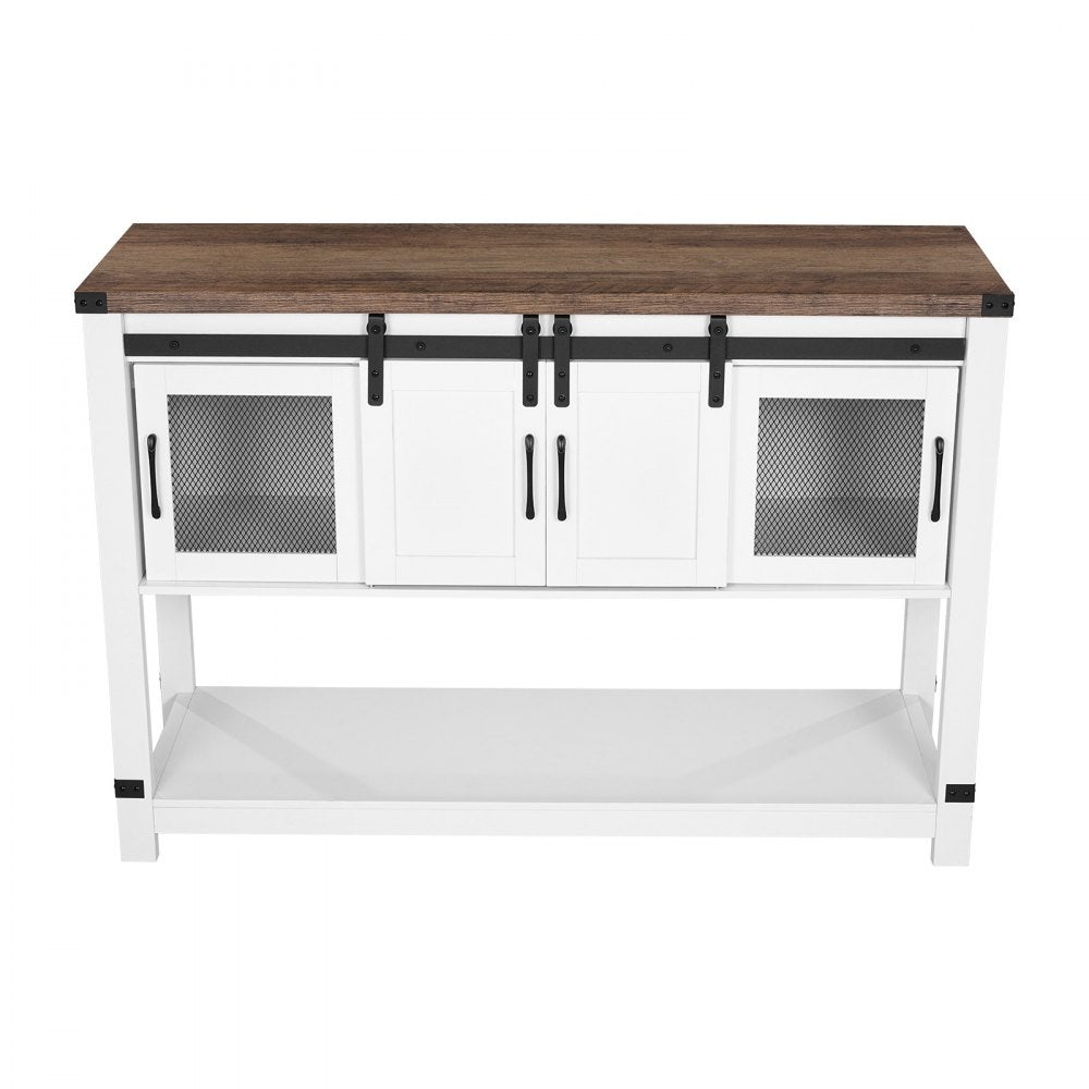 VEVOR Coffee Bar Cabinet 4-Tier Coffee Bar Table with Barn Doors for Living Room