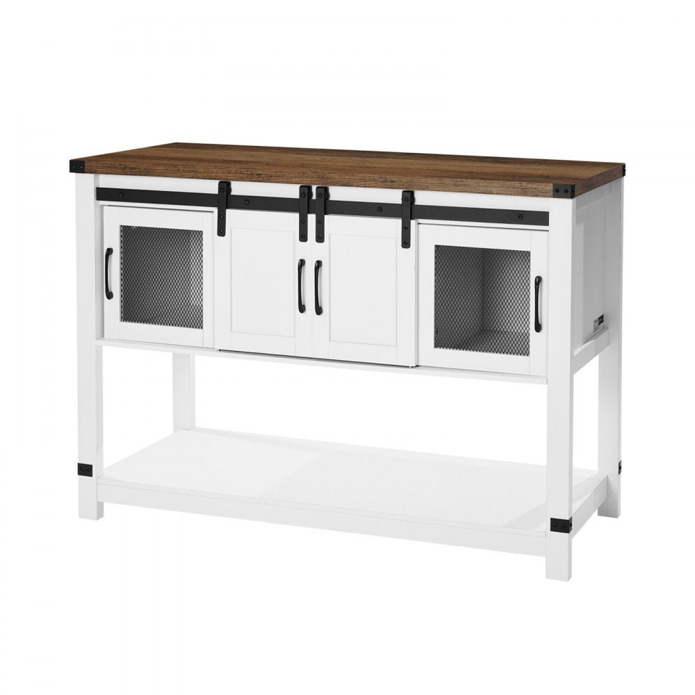 VEVOR Coffee Bar Cabinet 4-Tier Coffee Bar Table with Barn Doors for Living Room