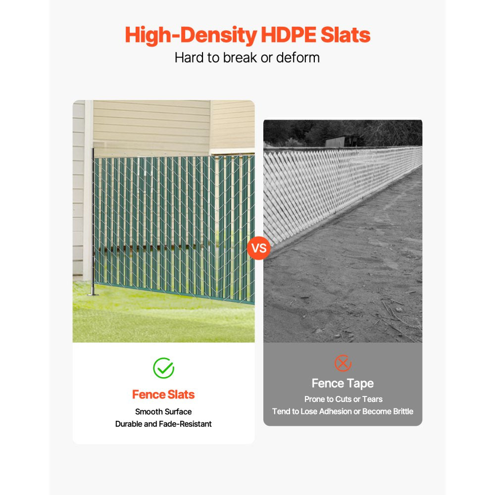 Chain Link Fence Privacy Slats Single-Wall for 1.2m High Fence Bottom Lock