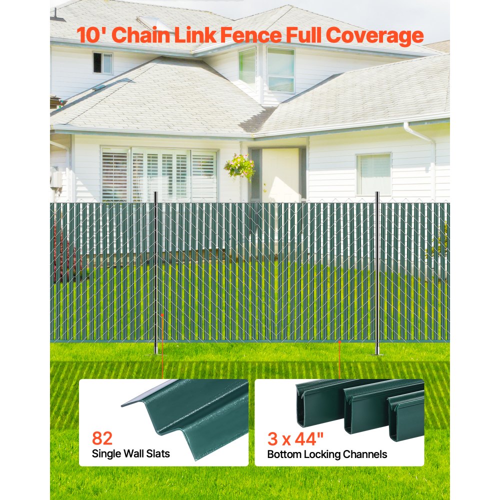 Chain Link Fence Privacy Slats Single-Wall for 1.2m High Fence Bottom Lock