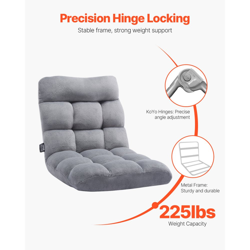 VEVOR Floor Chair with Back Support Folding Sofa Chair 14 Adjustable Positions