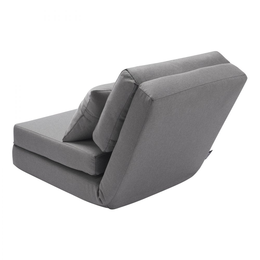 VEVOR Convertible Flip Chair with 5 Adjustable Position Floor Lazy Sofa Gray