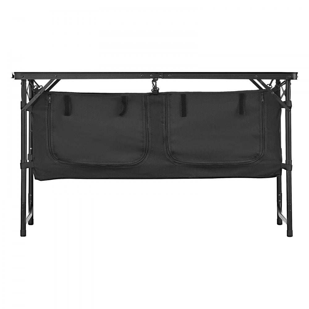 VEVOR Camping Kitchen Table Folding Portable Adjustable Cooking Station Storage