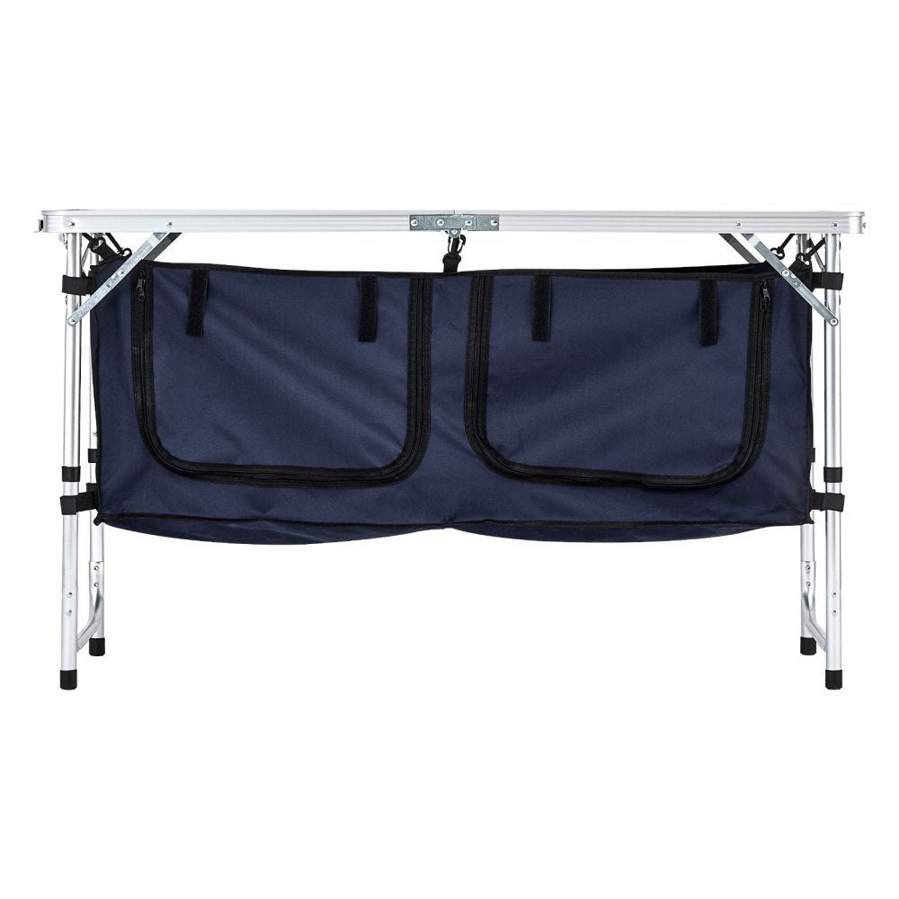 VEVOR Camping Kitchen Table Folding Portable Cook Station 3 Adjustable Heights