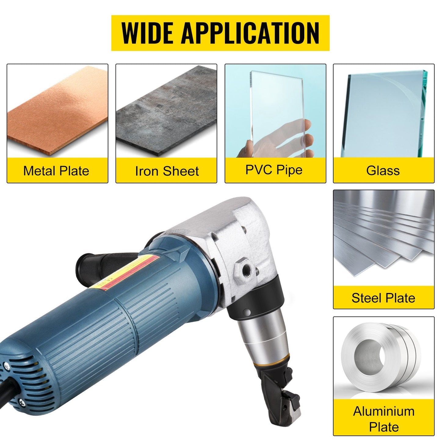 Electric Nibbler 4mm Heavy Duty Metal Sheet Cutter, 625W, Stainless Steel