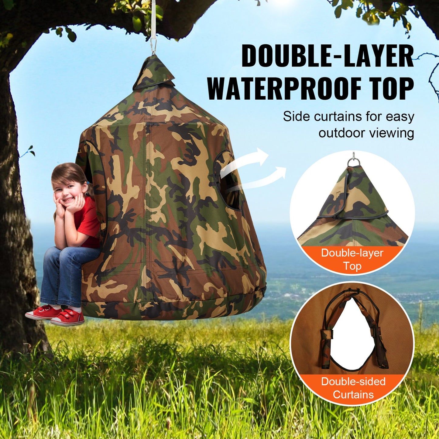 VEVOR Hanging Tree Tent, 330 LBS Capacity Hanging Tent Swing for Indoor and Outdoor