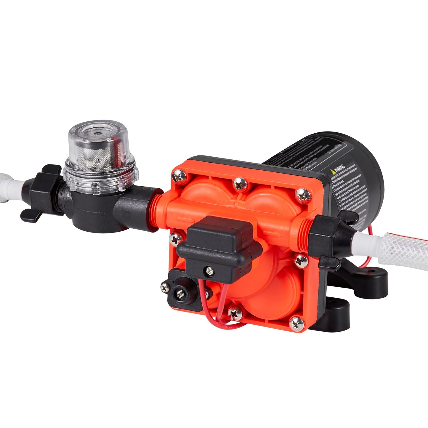 RV Water Pump, 12V DC 6 GPM (22.7 L/min), 4-Chamber Self-Priming Diaphragm Water Pump with Automatic Pressure Switch, 70 PSI Max Pressure, On Demand for RV, Caravan, Marine, Yacht, Car Washing