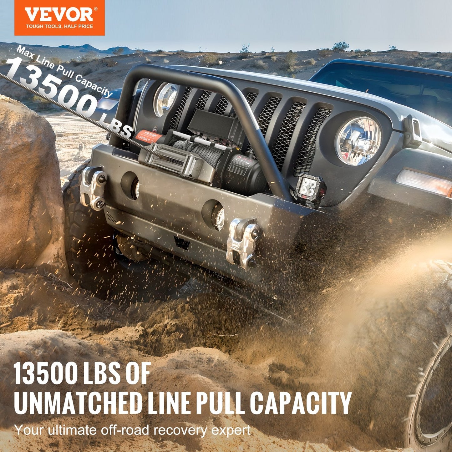 Electric Winch 6.1 Ton Waterproof with Remote Control and Steel Cable