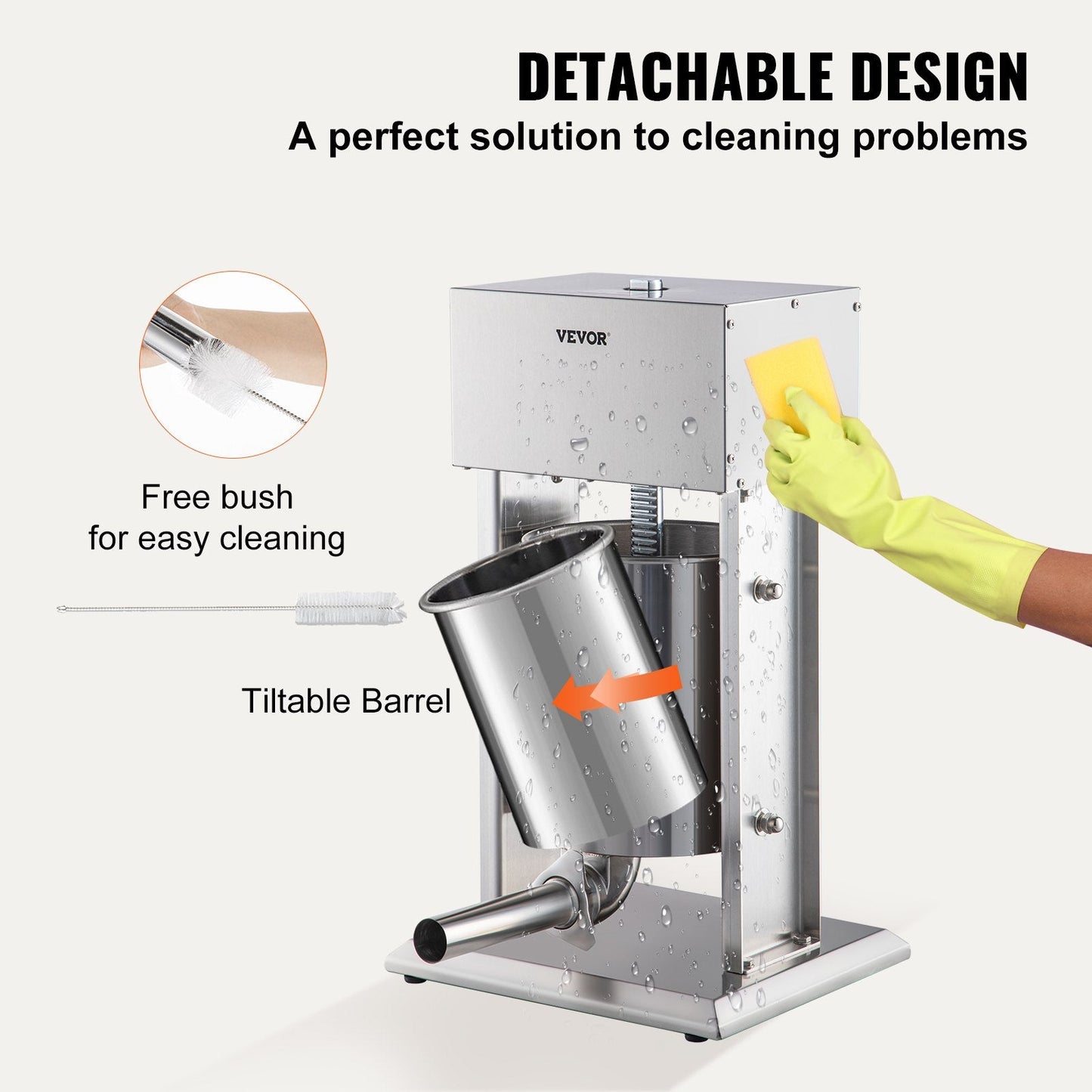 10L Electric Sausage Stuffer with Variable Speed and Stainless Steel Design