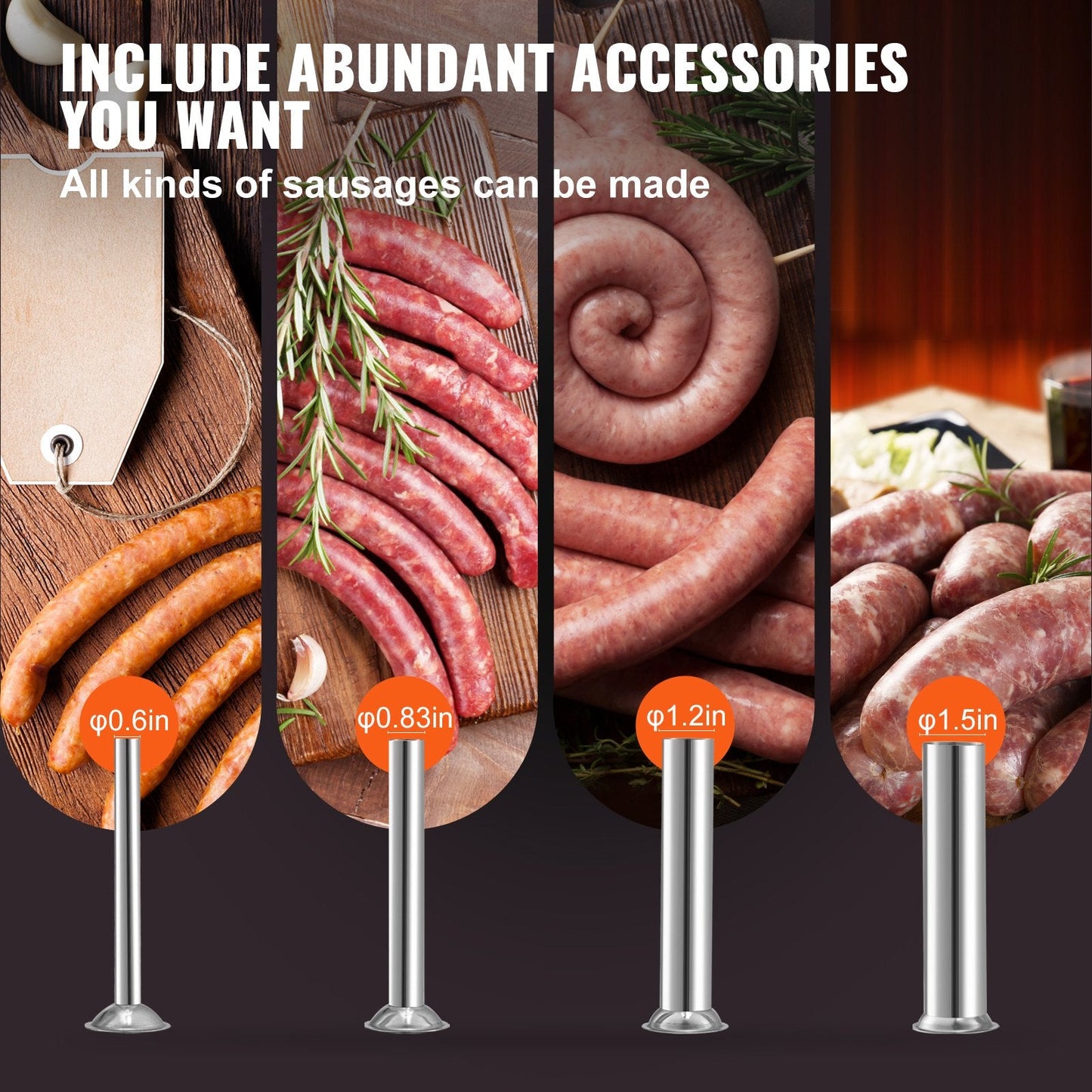 15L Electric Sausage Maker with Variable Speed and Stainless Steel Build