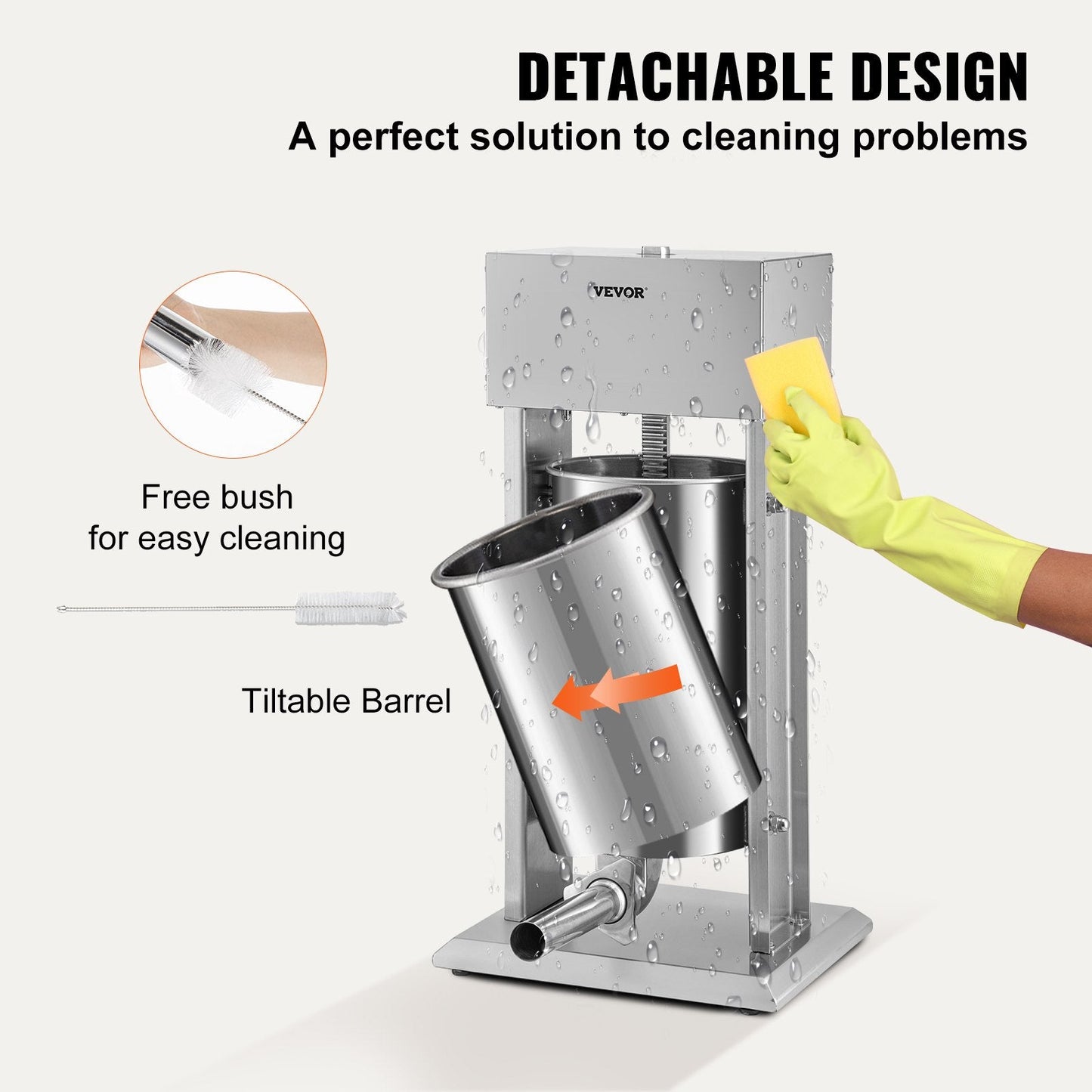 15L Electric Sausage Maker with Variable Speed and Stainless Steel Build