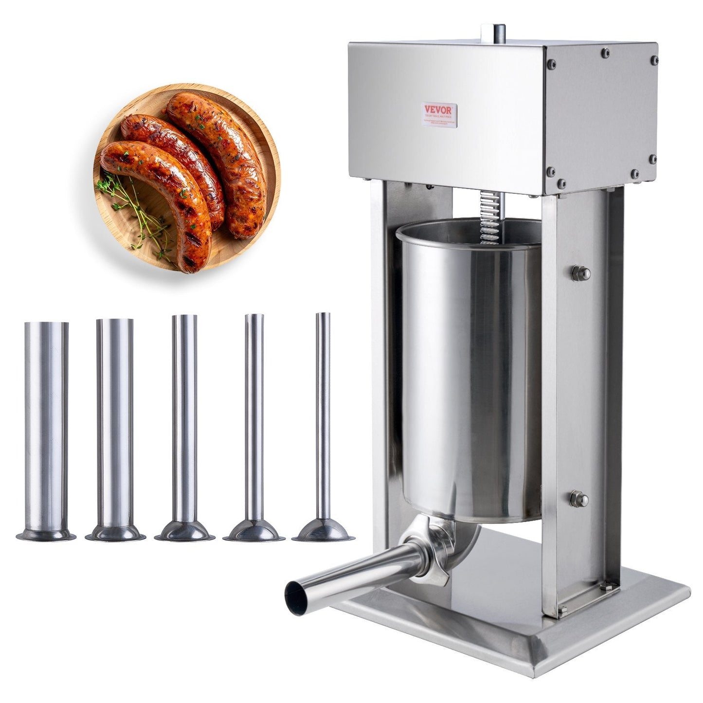 Electric 12L Vertical Sausage Stuffer, 304 Stainless Steel, Commercial Use