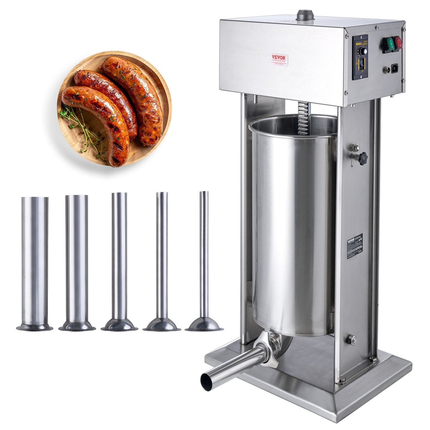 Electric 25L Stainless Steel Vertical Sausage Stuffer, Commercial Grade