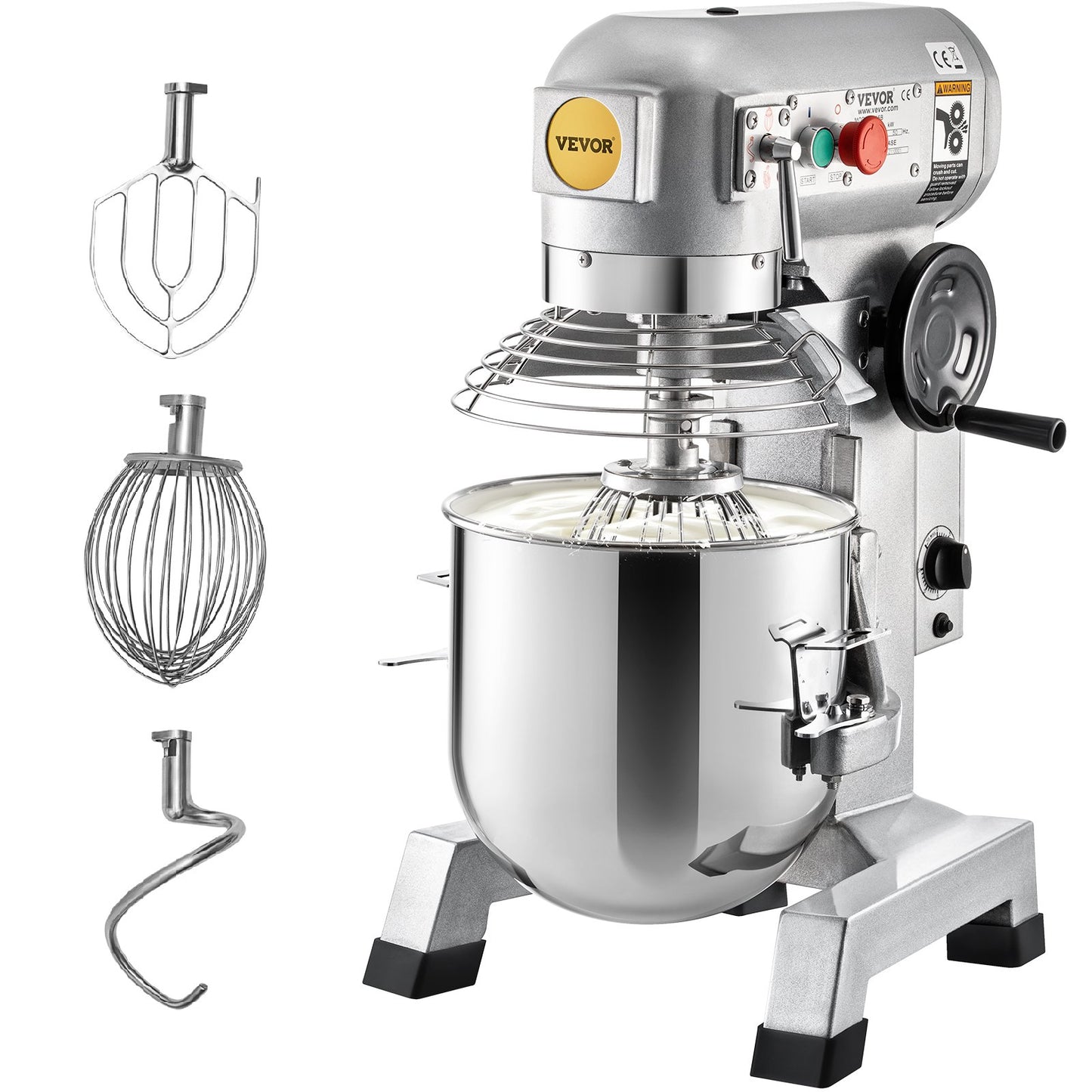 VEVOR Commercial Electric Food Mixer Stand Mixer 16.5L Dough Mixer 3 Speeds 500W