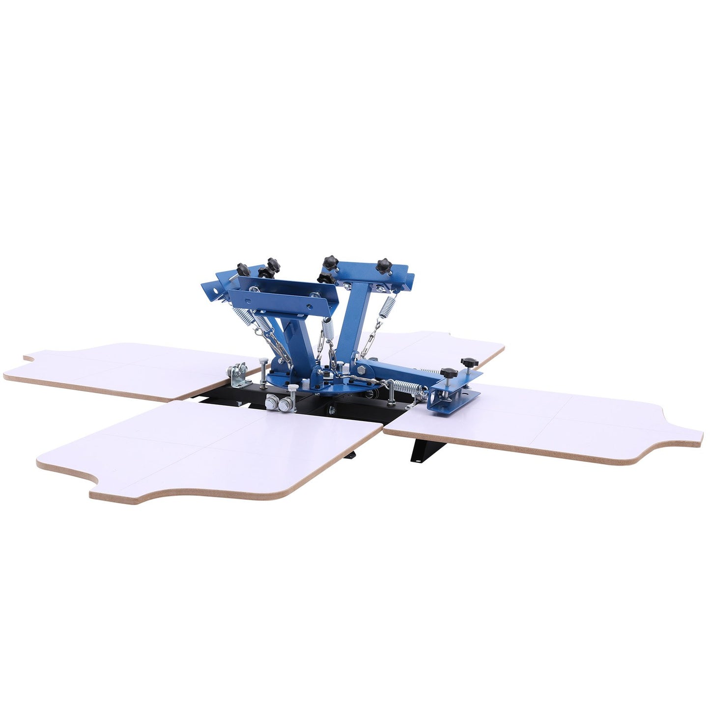 Screen Printing Machine 4 Color 4 Station Silk Screen Printing Press, 540 x 450 mm, 360° Rotatable, Accurate Positioning, Powder-Coated Carbon Steel, for T-shirt DIY, Home and Commercial