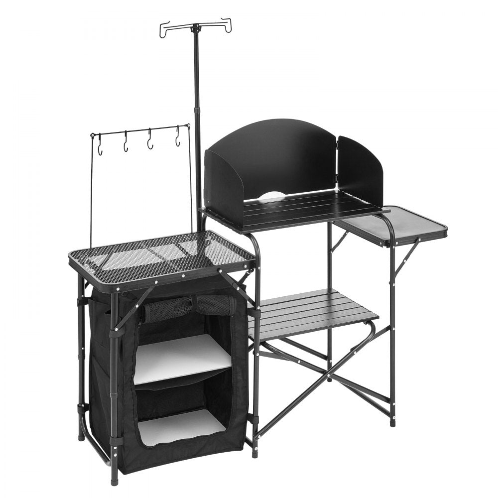 VEVOR Camping Kitchen Table Portable Outdoor Cook Station Storage Aluminum