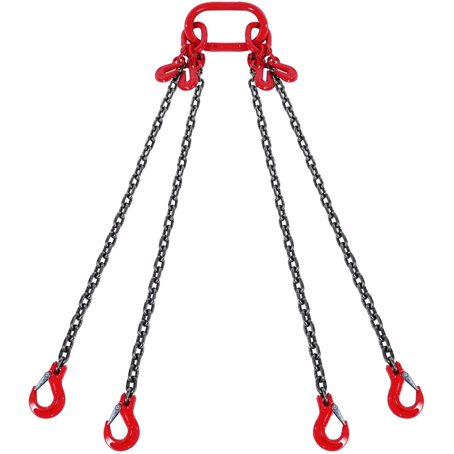 VEVOR 10 mm x 300 cm Chain Sling 4 Legs G80 Lifting Chain with Grab Hooks 8344kg